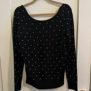 Lilly Pulitzer Black Sweater with crystal embellishments.